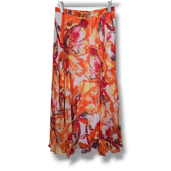 89th & Madison Women’s Multicolor Floral Pleated Midi Skirt – Small Gently Used - Picture 2 of 8
